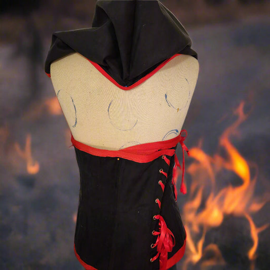 Geek Corset Line: Lace up under bust corset with hood