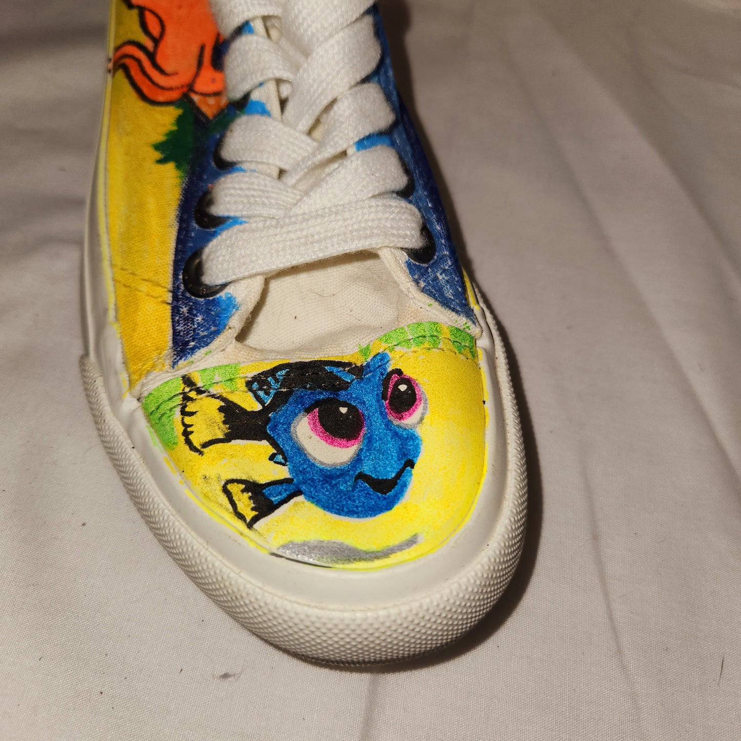Finding Dory inspired women's hand painted shoes
