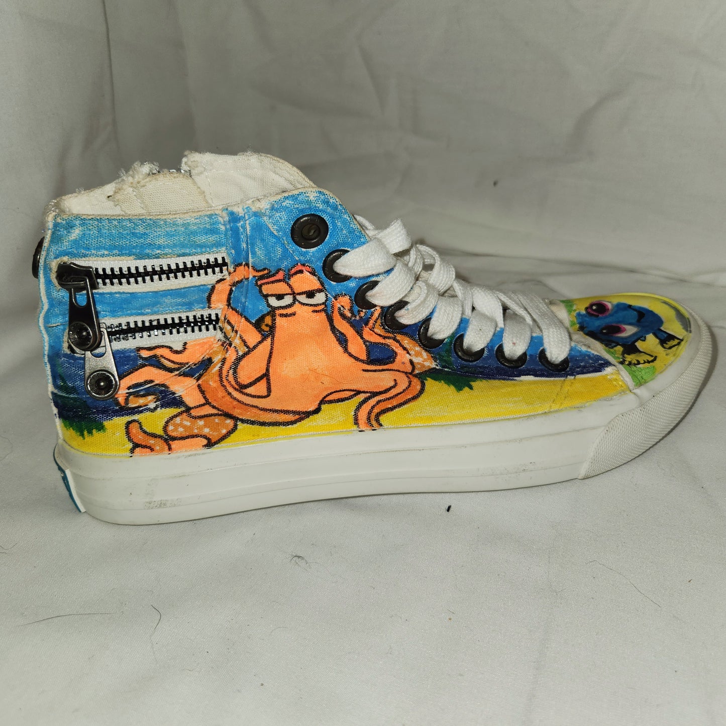 Finding Dory inspired women's hand painted shoes