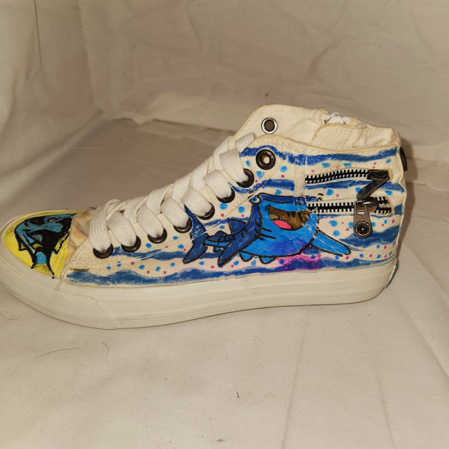 Finding Dory inspired women's hand painted shoes