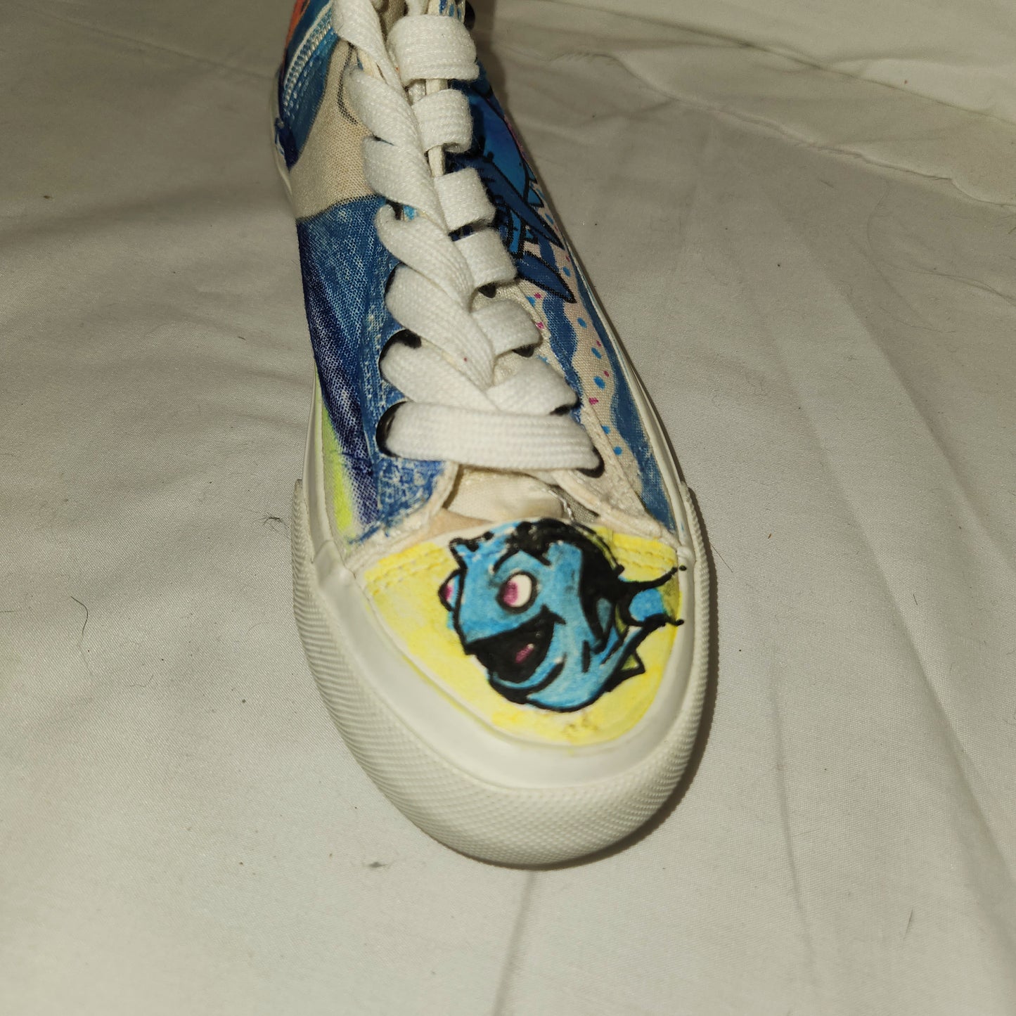 Finding Dory inspired women's hand painted shoes