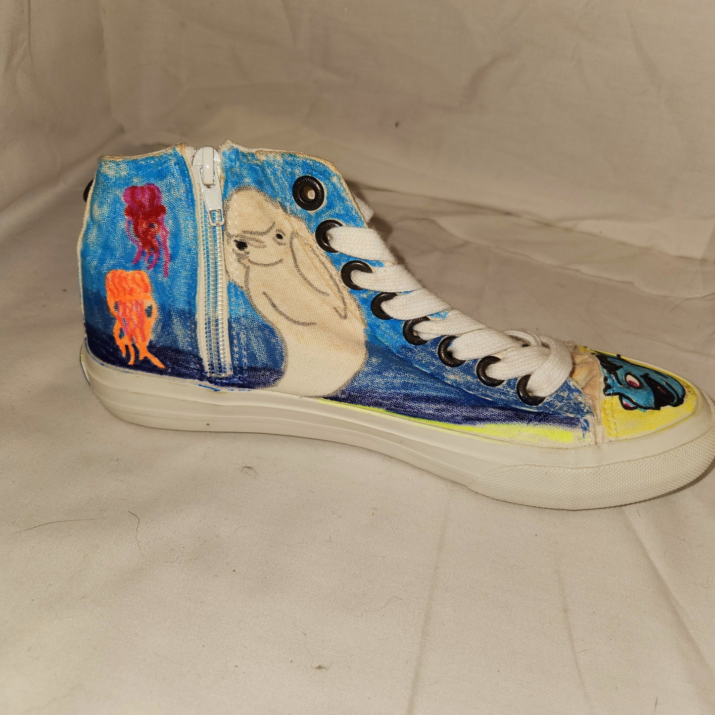 Finding Dory inspired women's hand painted shoes