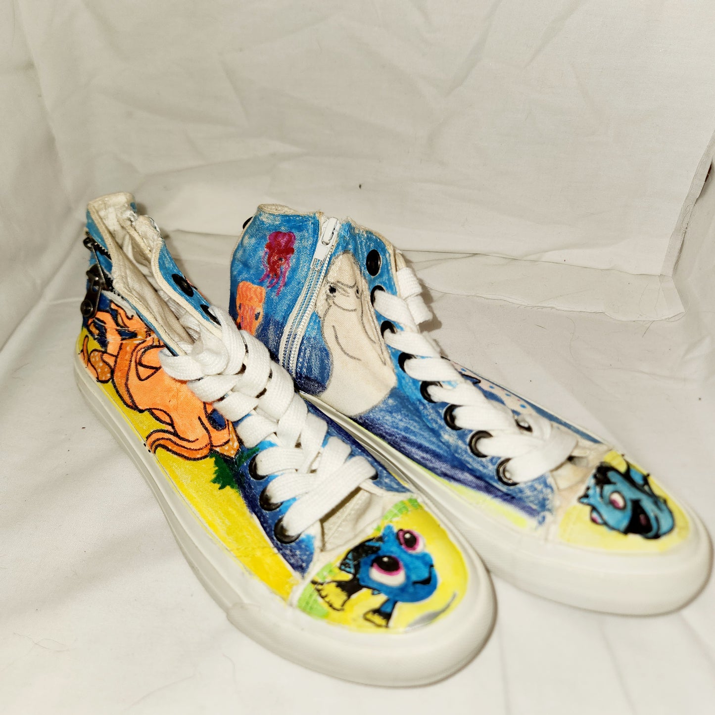 Finding Dory inspired women's hand painted shoes