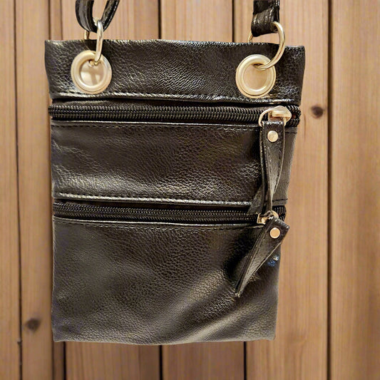 "We're all Mad Here" Alice in Wonderland hand painted cross body bag