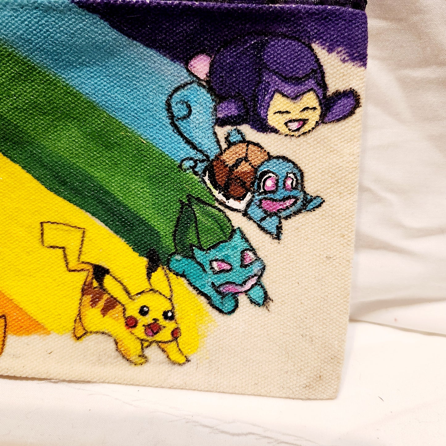 Pokémon Rainbow hand painted zipper pouch