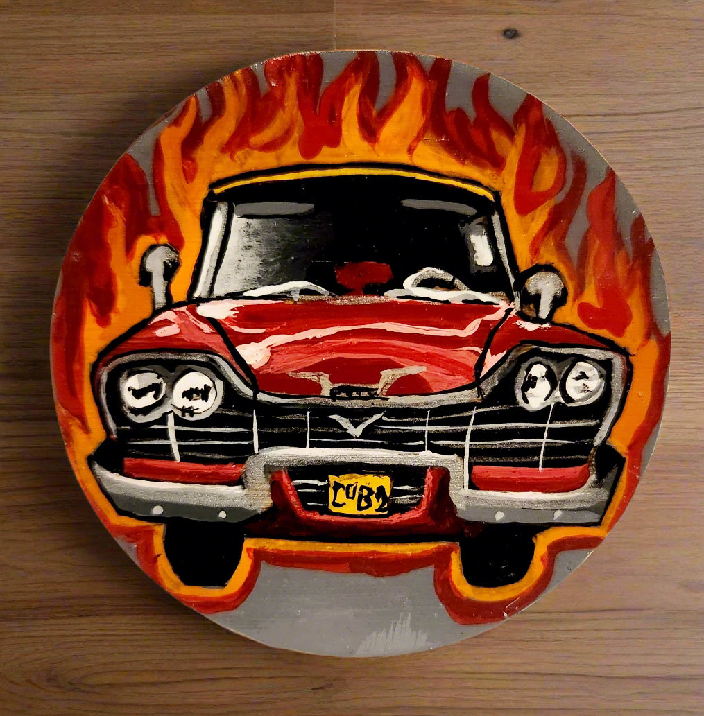 "Christine" Inspired hand painted coaster and Bottle Opener with Magnet