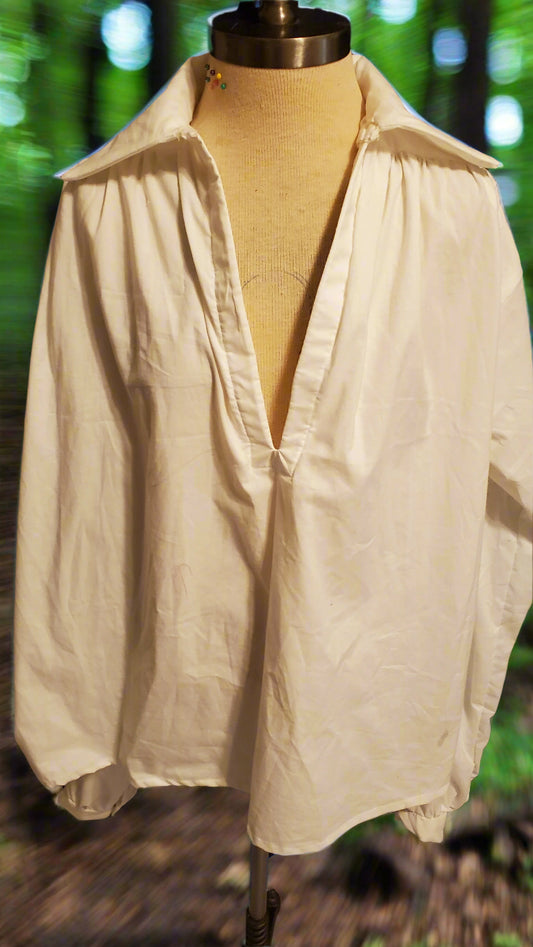 Unisex Poet Shirt, Open Collar