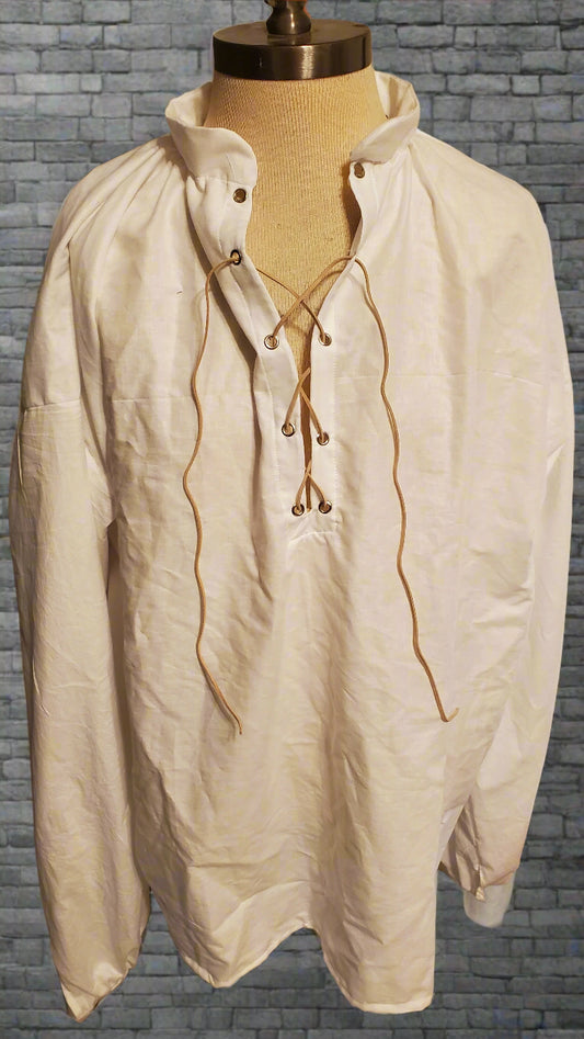 Unisex Poet Shirt with lace front