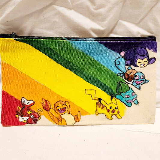Pokémon Rainbow hand painted zipper pouch
