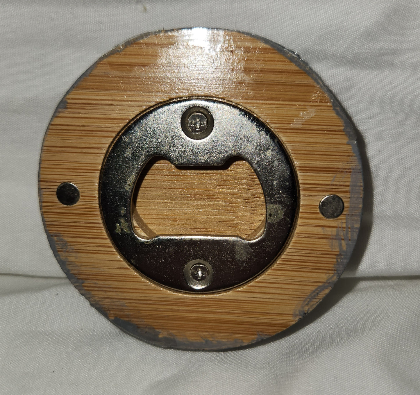 "Group Hug" Hand Painted Wooden Coaster with magnetic back and bottle opener