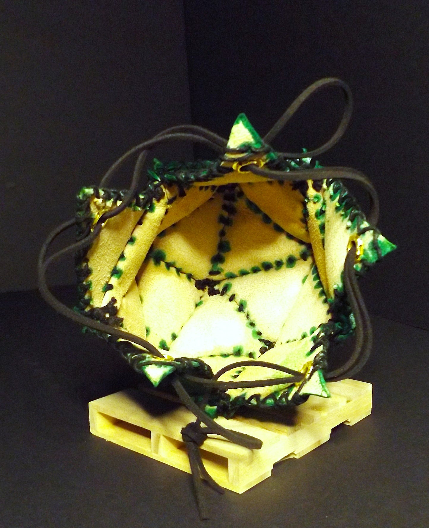 20-sided leather dice bag, hand made